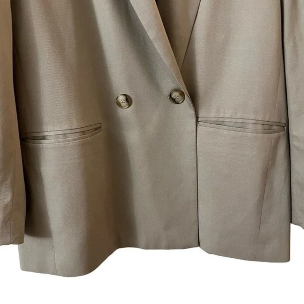 Madewell Double Breasted Caldwell Blazer Jacket Tan Beige Tencel‎ Blend XL
